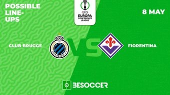 Brugge v Fiorentina, 2nd leg, semi-finals, Conference League, 08/05/2024, possible lineups. BeSoccer