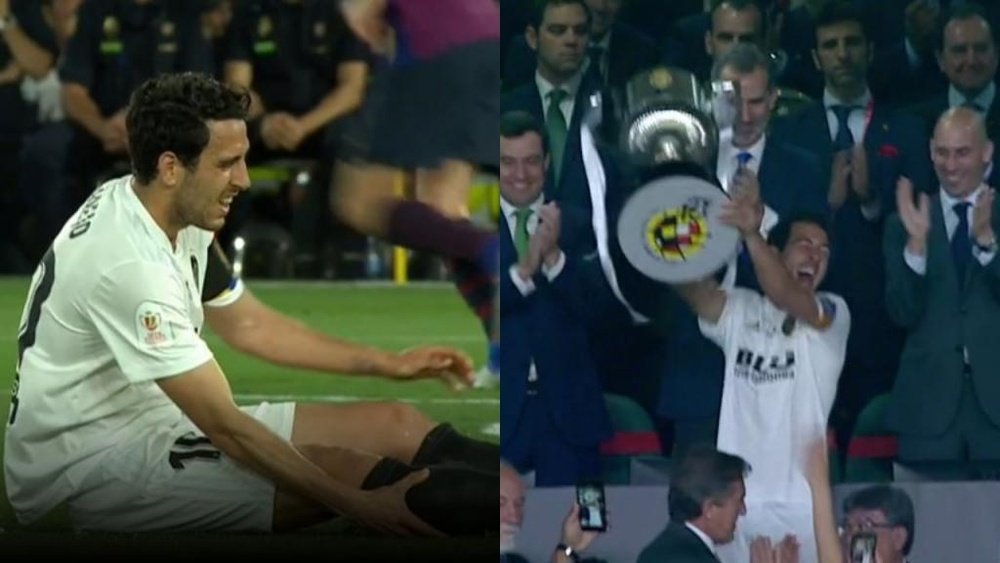 Dani Parejo vivió una montaña rusa de emociones en la final de Copa. TVE