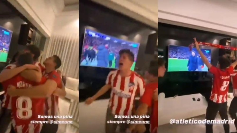 La famille de Simeone célèbrent avec euphorie la qualification de l'Atlético. Instagram/carla.pereyr