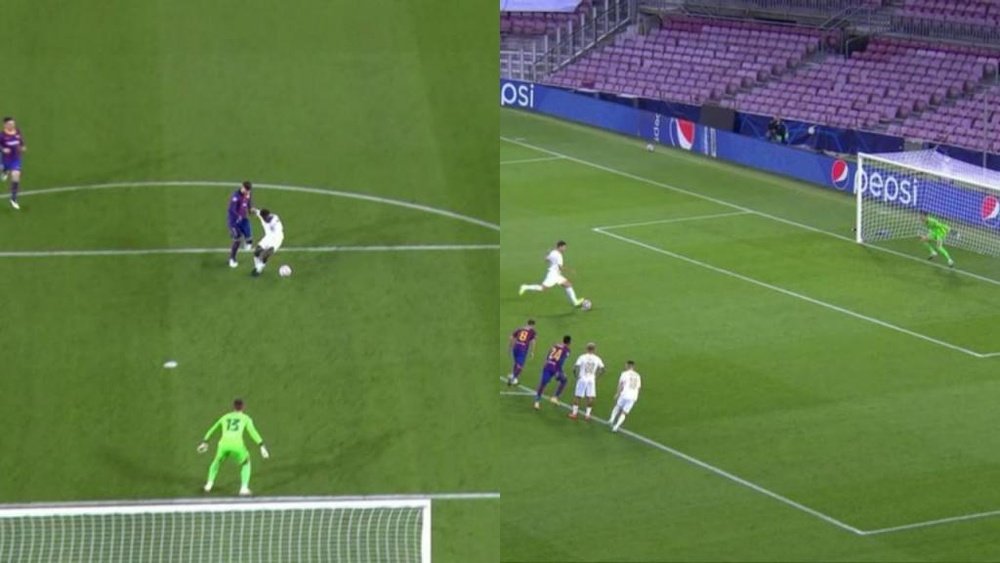 Piqué was sent off. Screenshot/Movistar+
