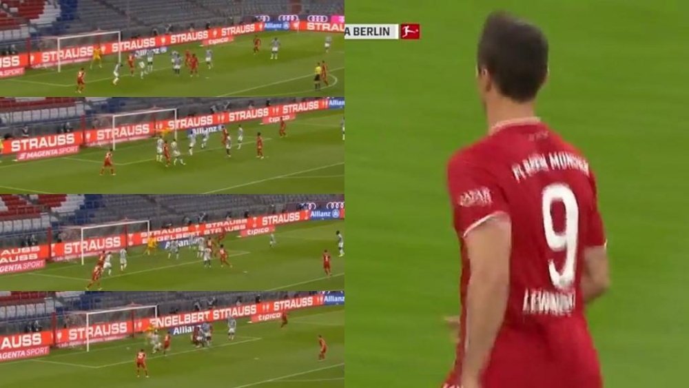 Lewandowski scored for Bayern. Screenshot/Eleven
