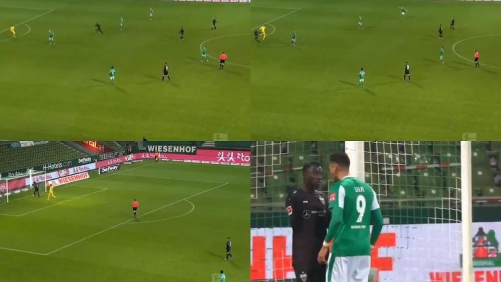 El Stuttgart sentenció el partido con un polémico gol. Captura/beINSports