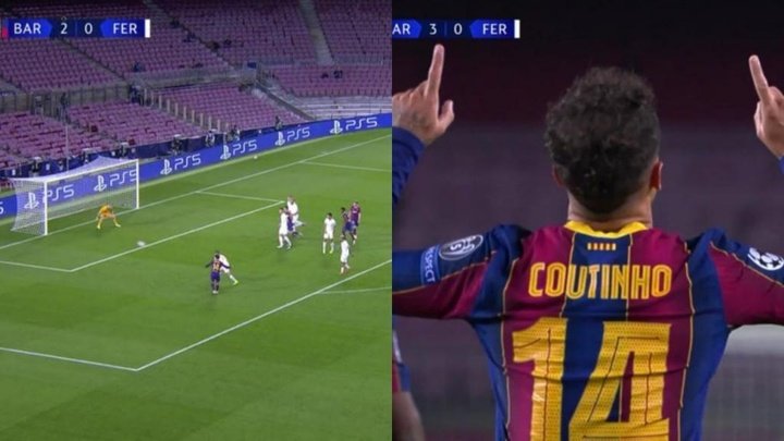 Messi para Ansu, taconazo para Coutinho y gol, es simple