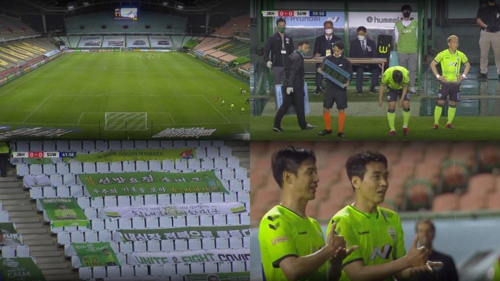 Liga Coreana voltou com jogo entre Jeonbuk Motors e Suwon Bluewing. YouTube/KLeague