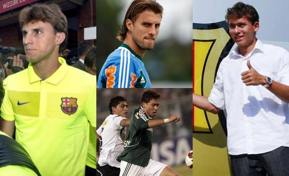 Collage con Henrique Buss y Keirrison. EFE/AFP/FCBarcelona