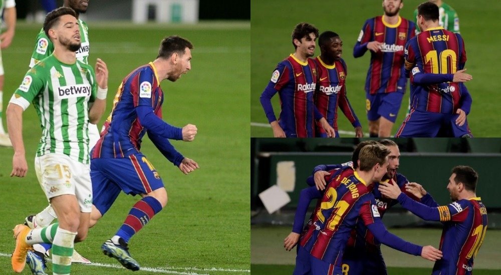 Leo Messi foi o protagonista da virada do Barcelona sobre o Betis. EFE/AFP