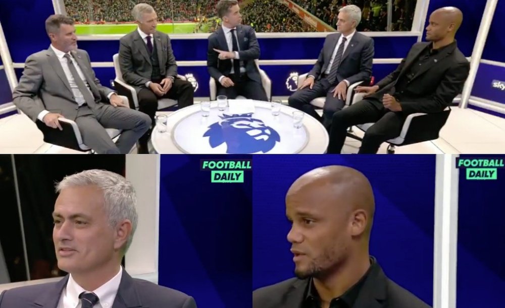 Mourinho et Kompany sur un plateau de télévision.  Capturas/FootballDaily