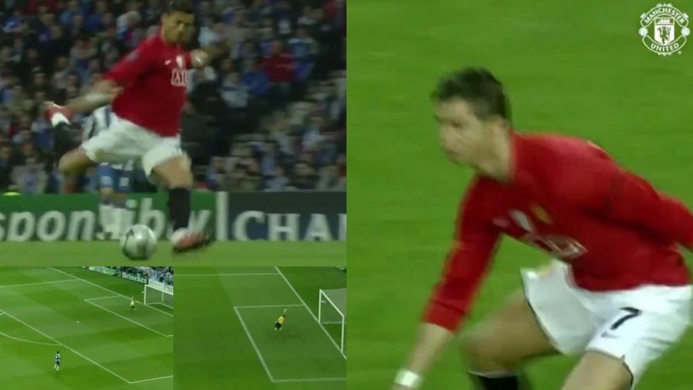 Dez anos do golo que valeu a Cristiano o Puskas. Twitter/ManUtd