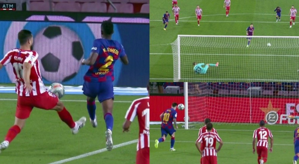 Leo Messi scored a lovely penalty kick to bring up his 700. Capturas/MovistarLaLiga