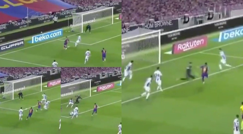 Suárez scored for Barcelona. Screenshots/MovistarLaLiga