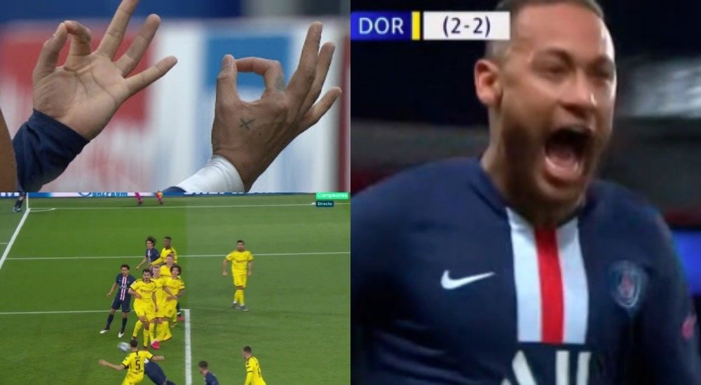 L'1-0 firmato da Neymar. Capturas/MovistarLigaDeCampeones