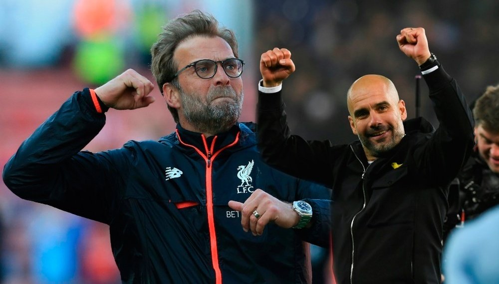 Guardiola and Klopp have history. AFP/Archive