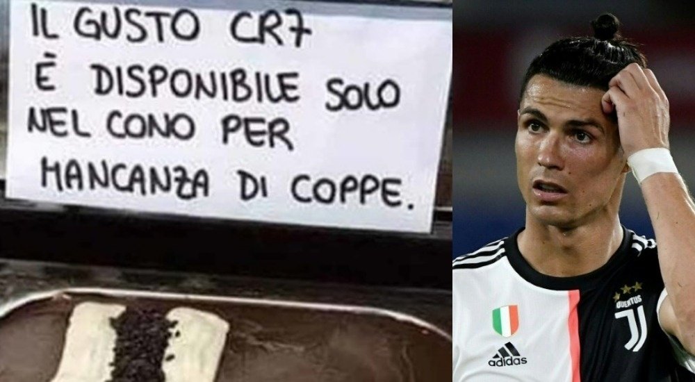 Risas a costa de Cristiano Ronaldo. IlMattino/AFP