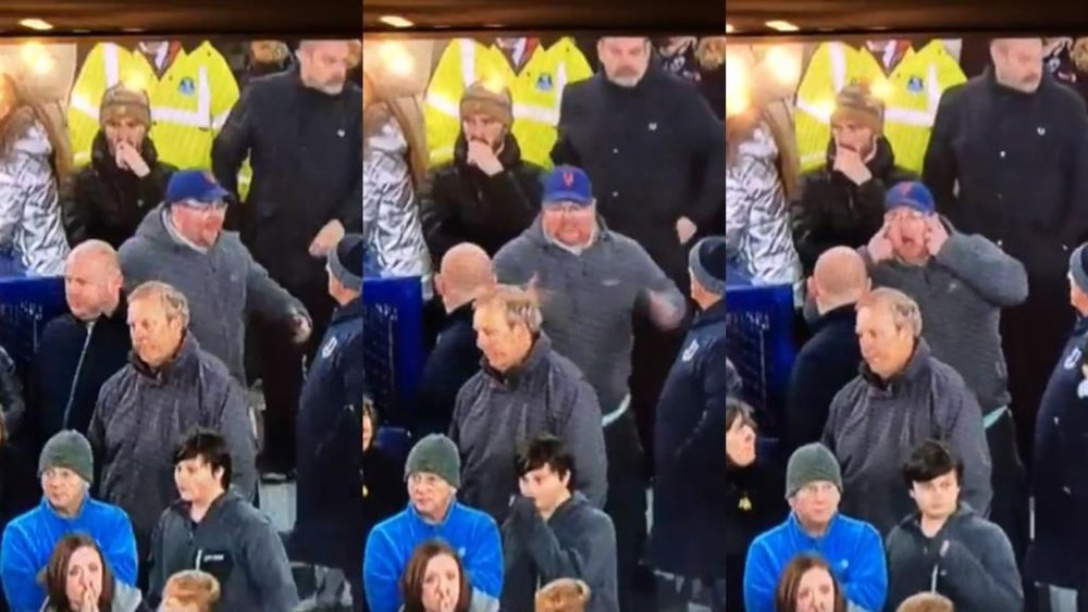 Everton investigating their fans for racism against Son. Captura/DAZN