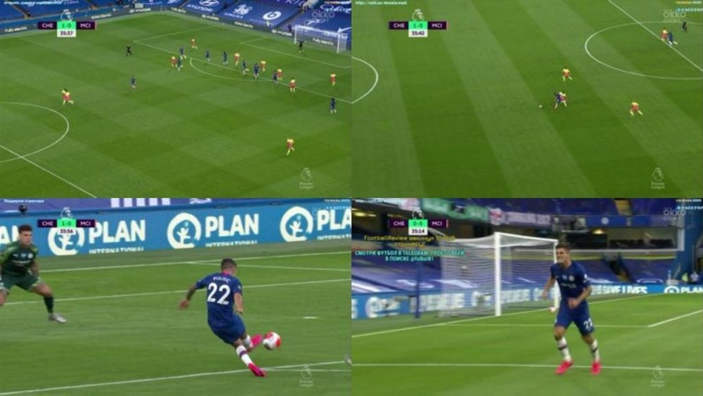 Mendy made two mistakes in Pulisic's goal for Chelsea v Man City. DAZN