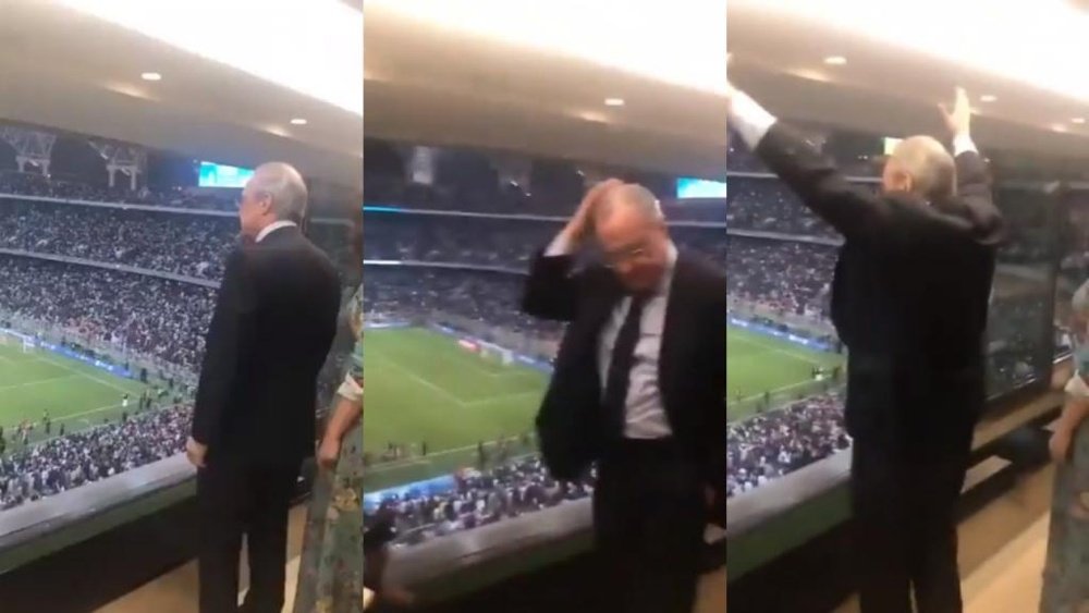 Florentino sufrió como un hincha más. Twitter/Ramon_AlvarezMM