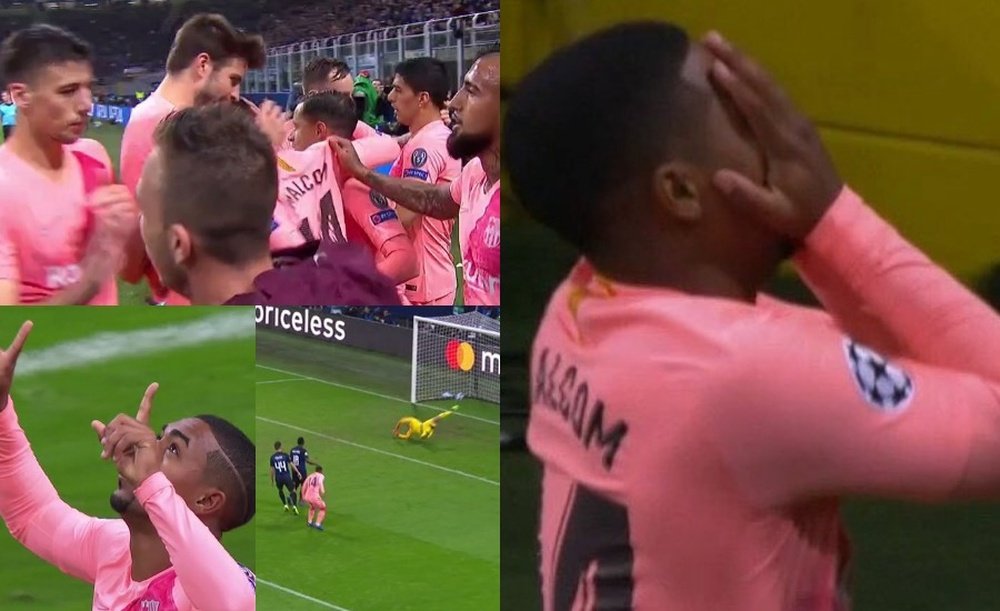 Un début rêvé pour Malcom en Ligue des champions. Twitter/Movistar+
