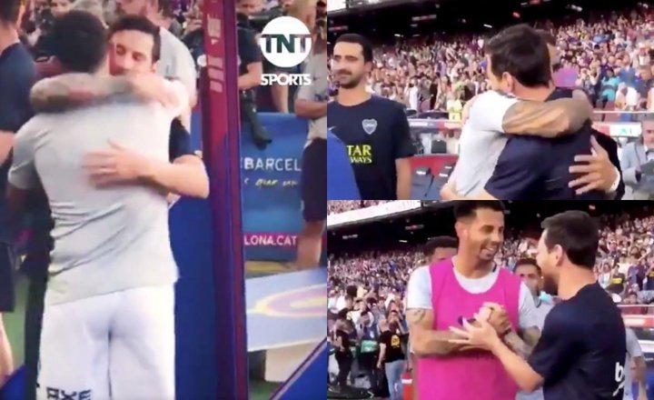 Il bel gesto di Messi con Tevez e tutto il Boca