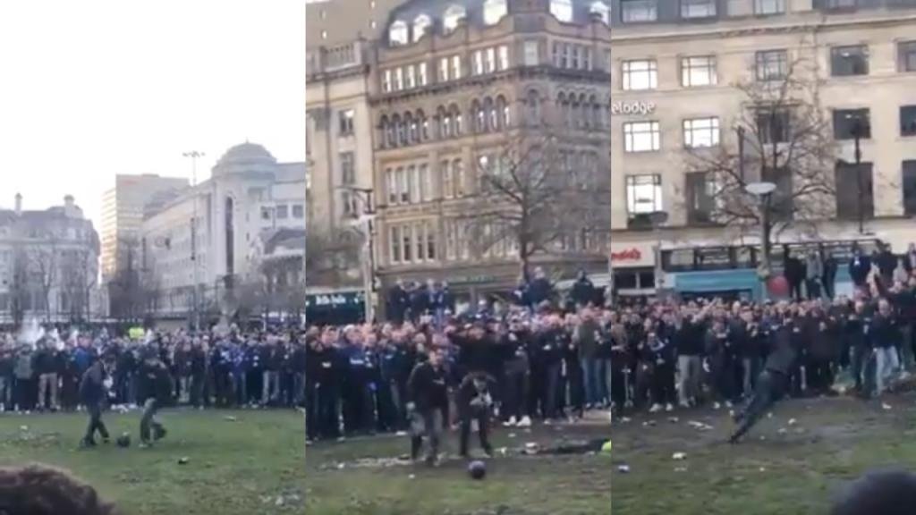 Os fãs do Schalke 04 aqueceram Manchester