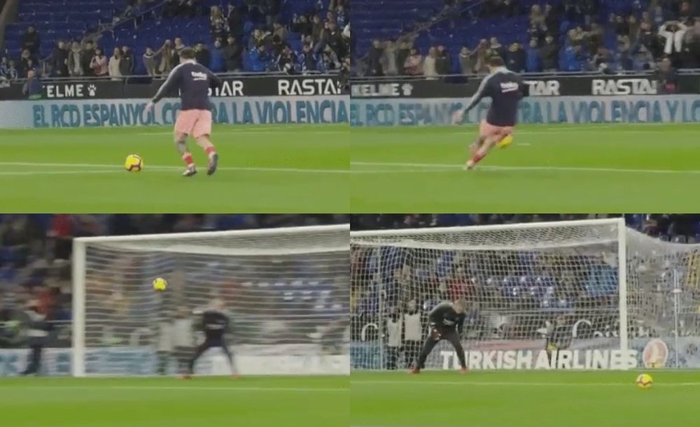 Messi found his range in the pre-match warm-up. FCBarcelona