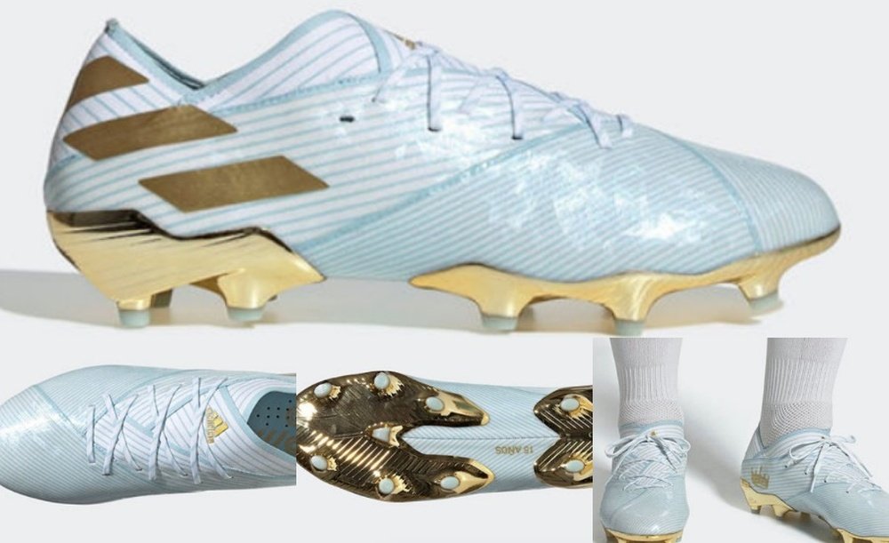 Las nuevas botas de Messi conmemoran su debut. FootyHeadlines
