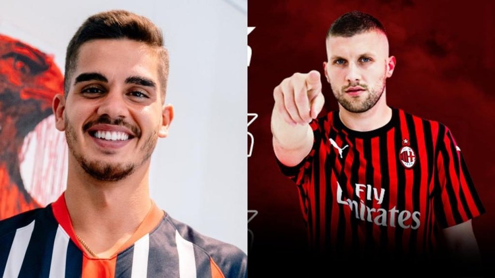 Milan e Eintracht trocam André Silva por Rebic. Collage/ACMilan/Eintracht