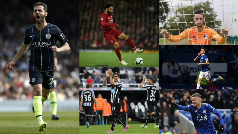 Seis candidatos a mejor jugador de la Premier en abril. EFE/AFP