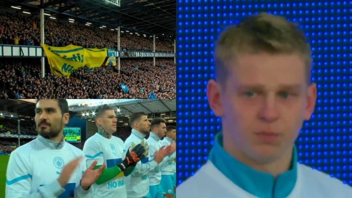 Omaggio a Ucraina prima di Everton-City: Zinchenko non trattiene le lacrime. DAZN
