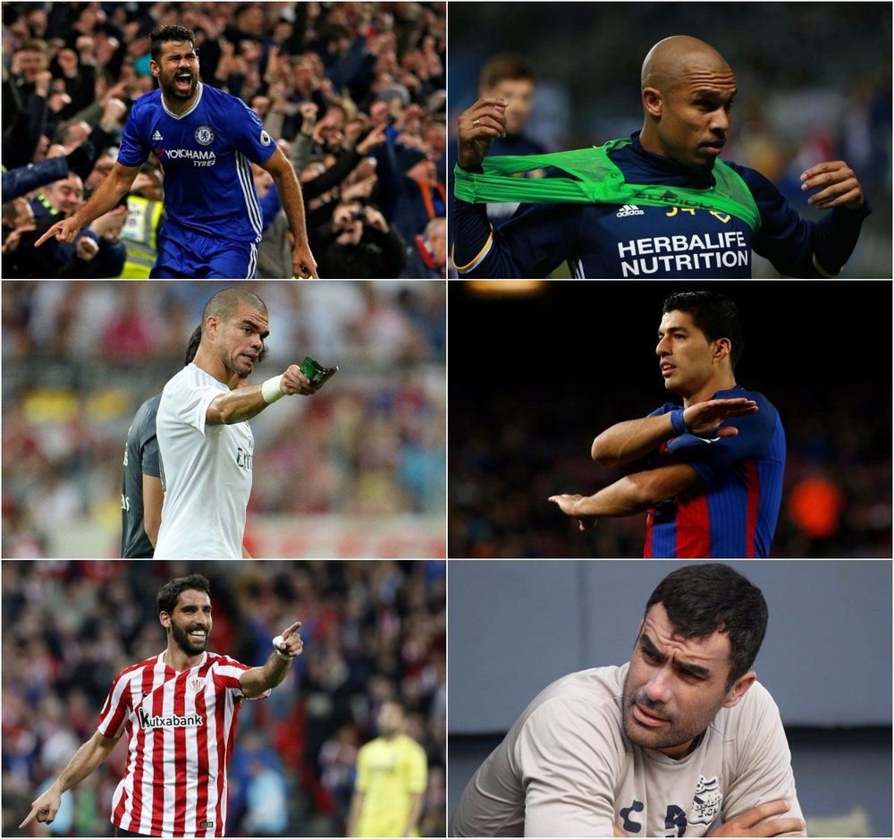 Diego Costa, Pepe, Nigel De Jong, Luis Suarez, Raul Garcia and Edgar Duenas. BeSoccer