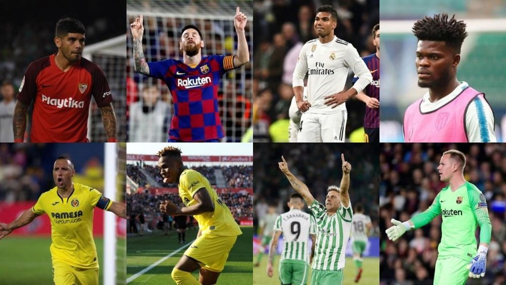 The 8 pending contract renewals of LaLiga. Collage/AFP/EFE