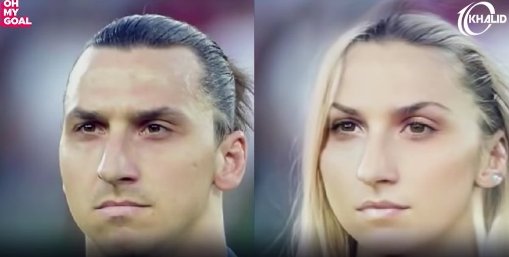 Here's Zlatan Ibrahimovic as a woman. Captura