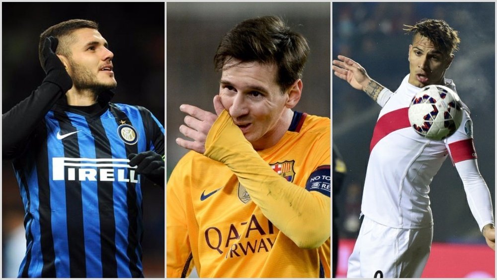 Collage de Icardi, Messi et Paolo Guerrero. BeSoccer