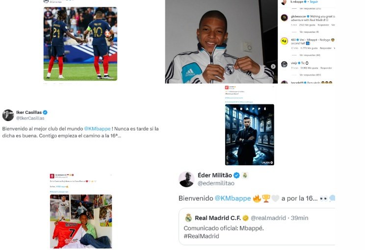 Real Madrid announced on Monday afternoon the arrival of Kylian Mbappe. Screenshots/X