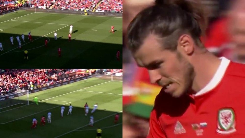 Bale lanzó una falta que dejó mucho que desear. Captura
