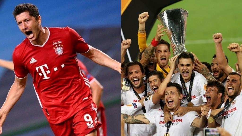 Bayern y Sevilla se jugarán la Supercopa de Europa. Montaje/BeSoccer
