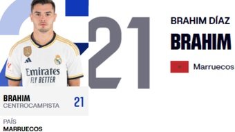 La Liga a modifié la nationalité de Brahim Díaz, né à Malaga, dans les informations relatives au footballeur sur le site Internet. Le joueur du Real Madrid apparaît désormais comme un Marocain, et sa présence dans l'équipe de Walid Regragui est donc pratiquement acquise.
