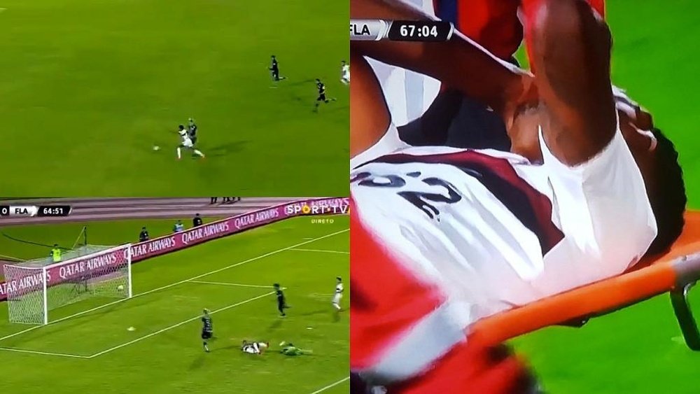 Bruno Henrique marcó y dejó el campo por lesión. Captura/SporTV