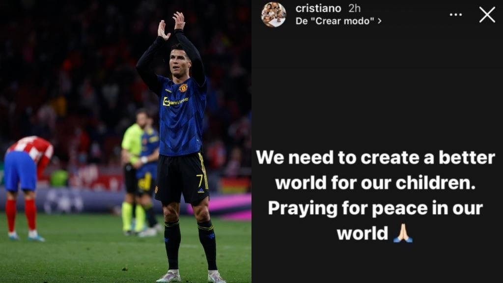 ï»¿Cristiano Ronaldo calls for peace after Russian invasion of Ukraine