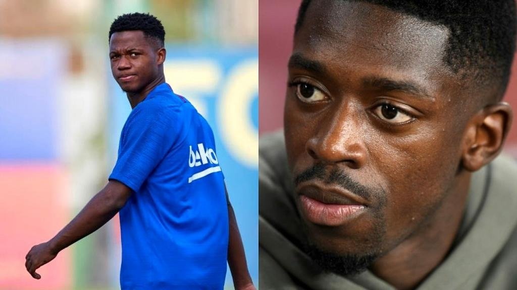 Dembele or Ansu Fati? Who will complete the trio? Montaje/BeSoccer