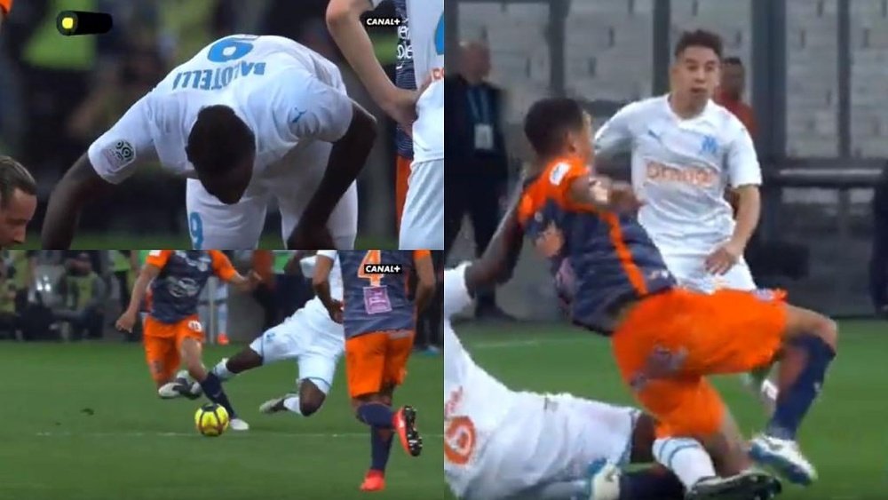 Balotelli, expulsé. Capture/Canal+