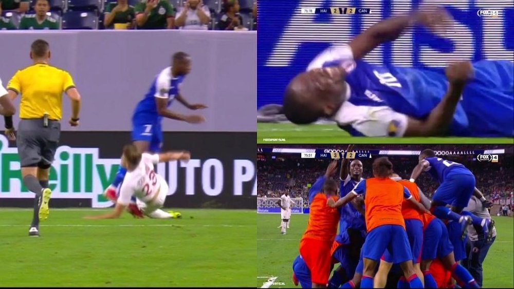 Montage d'image de la remontada de Haïti face au Canada. Capture/FoxSports