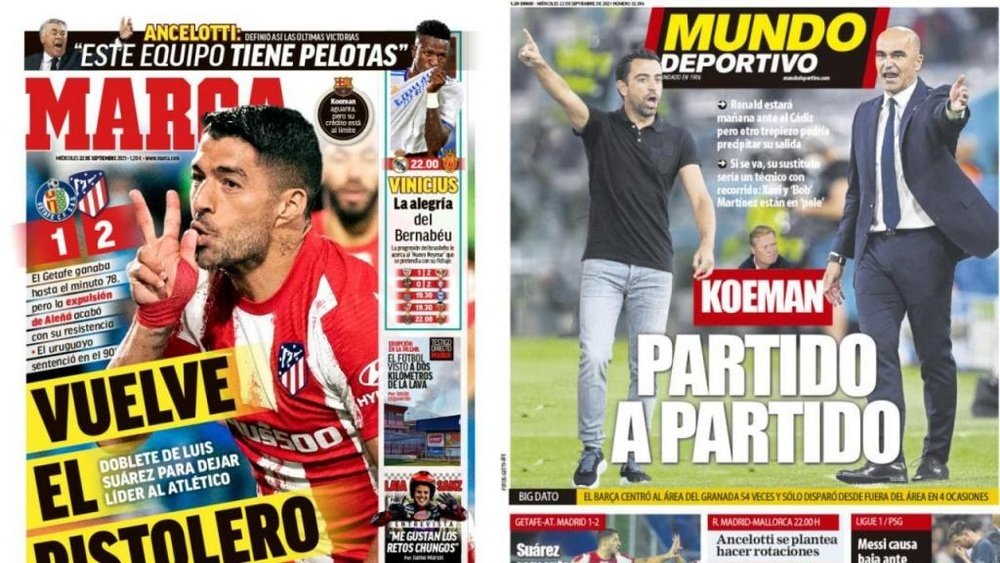 As capas da imprensa esportiva. Marca/MD