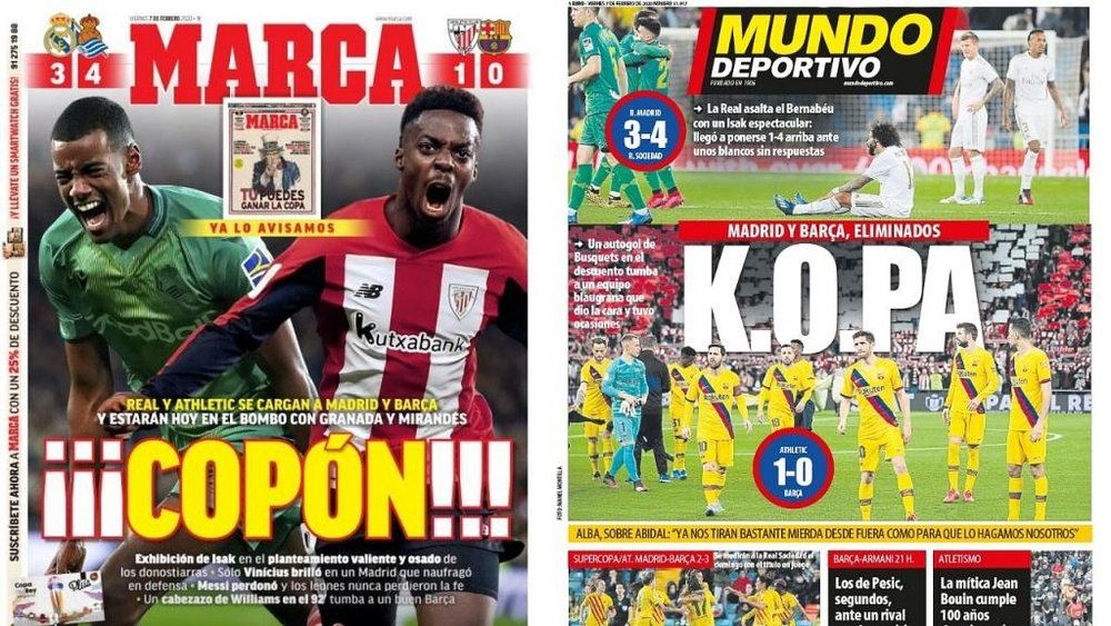 Les Unes des journaux sportifs en Espagne du 7 février 2020. Marca/MD