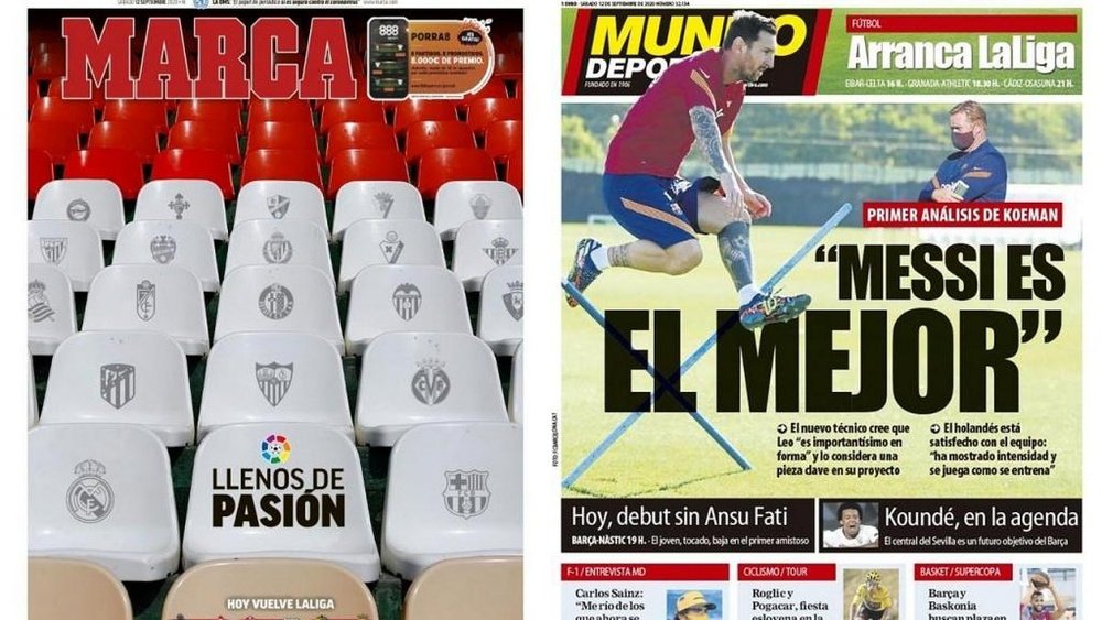 As capas da imprensa esportiva. Marca/MD