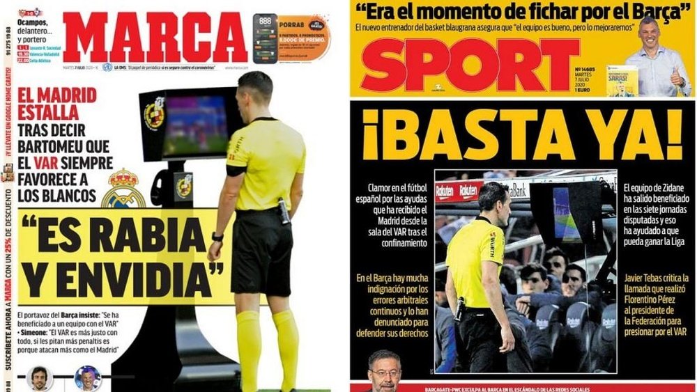 Portadas de Marca y Sport del 07-07-20. Marca/Sport
