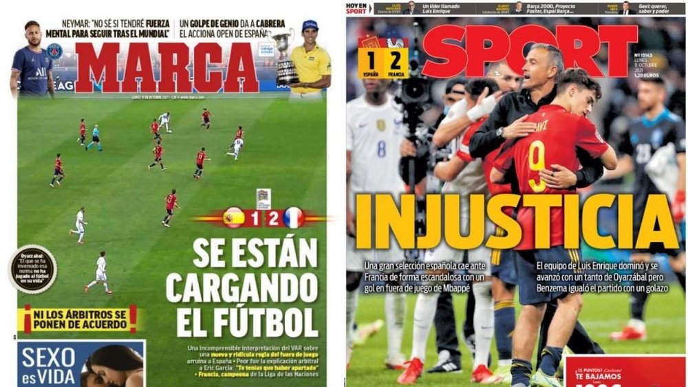 As capas da imprensa de 11 de outubro de 2021. Marca/Sport