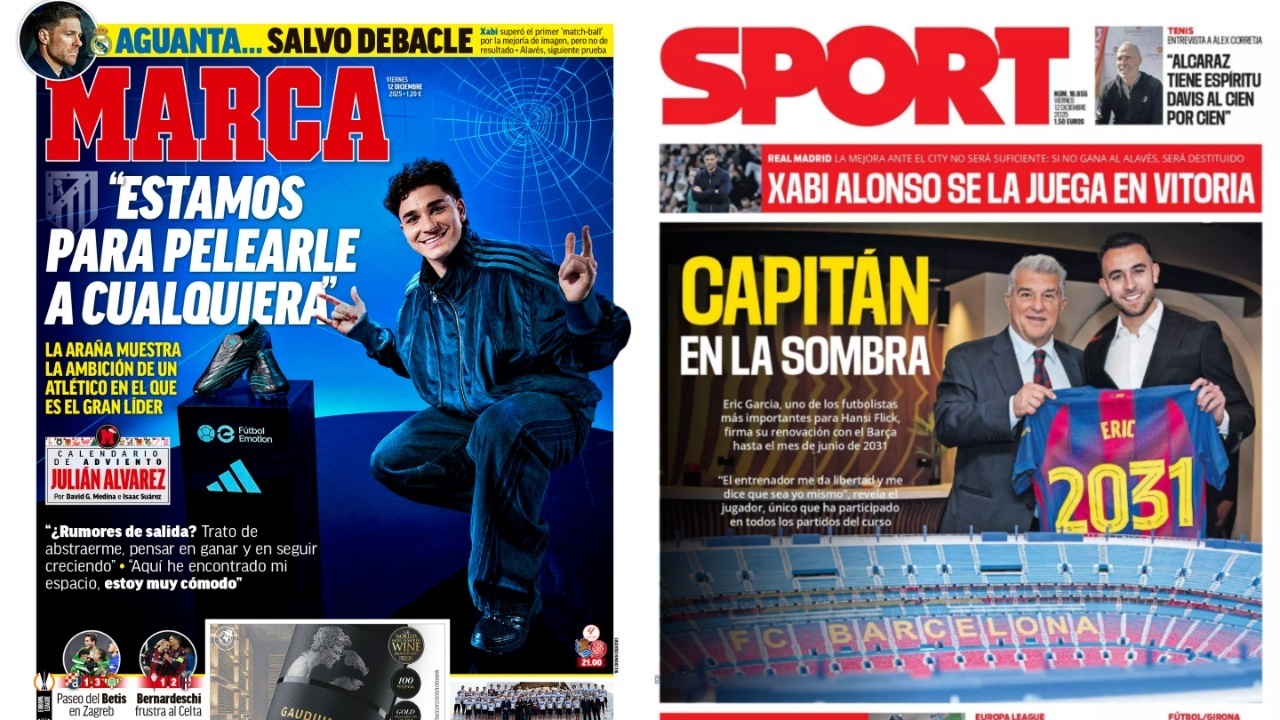 Portadas de la prensa deportiva del 12-12-25