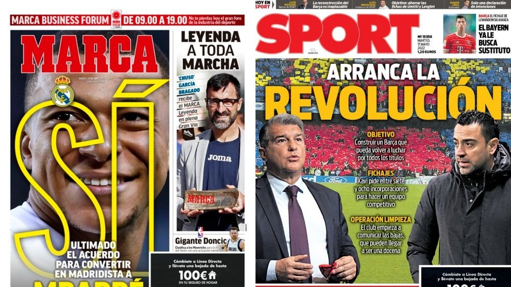 As capas da imprensa esportiva. Marca/Sport