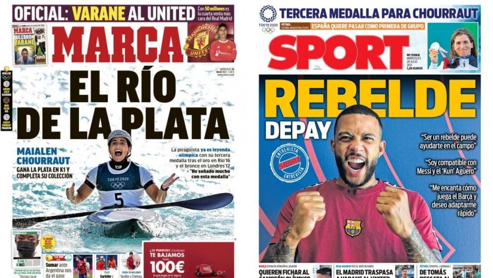 Capas da imprensa esportiva. Marca/Sport