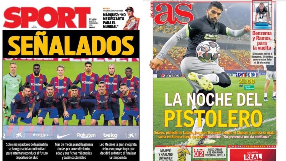 As capas da imprensa esportiva. Sport/AS